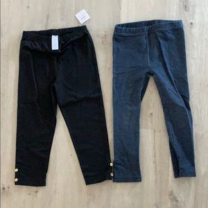 3T girls denim leggings & black leggings bundle